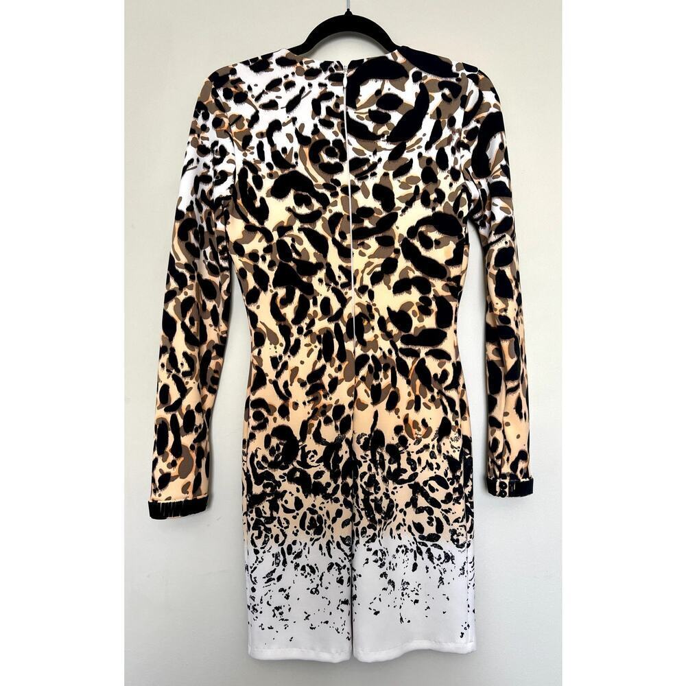 Bebe Animal Leopard Print Bodycon Long Sleeve Mini Dress Size S/Petite Women's - Picture 5 of 9